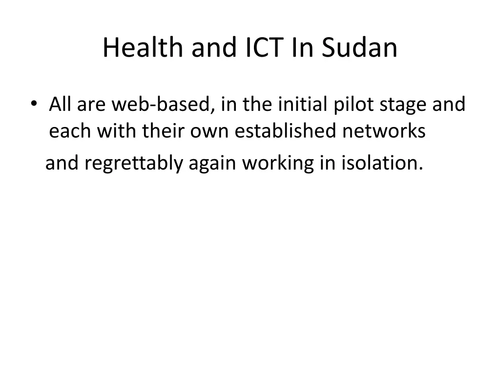 health and ict in sudan