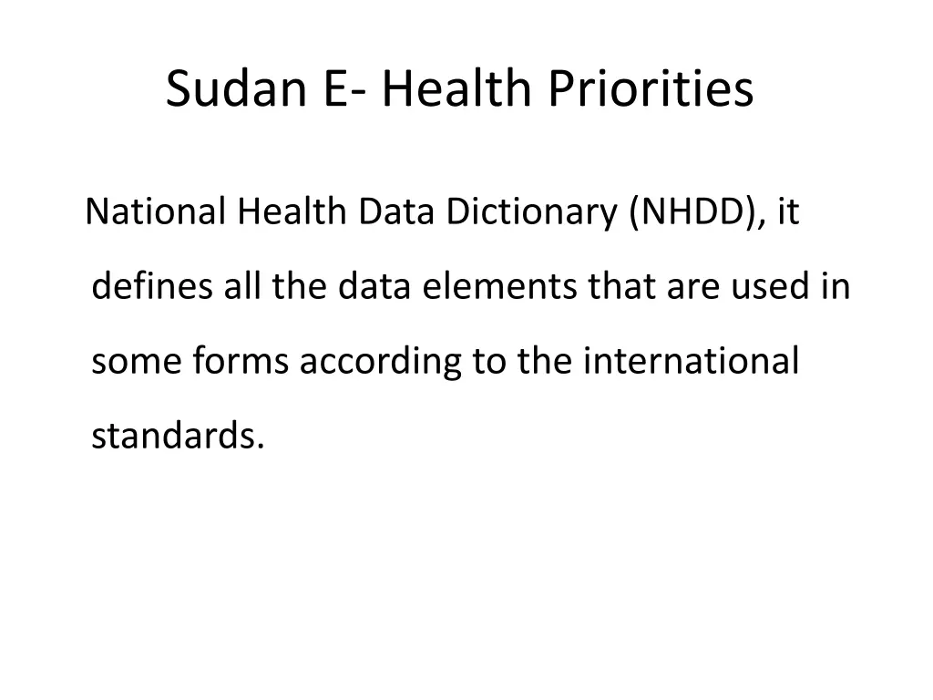 sudan e health priorities 1