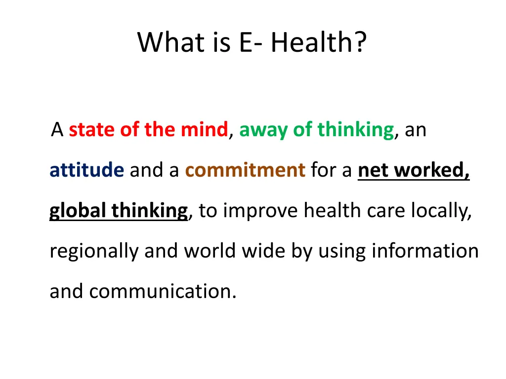 what is e health