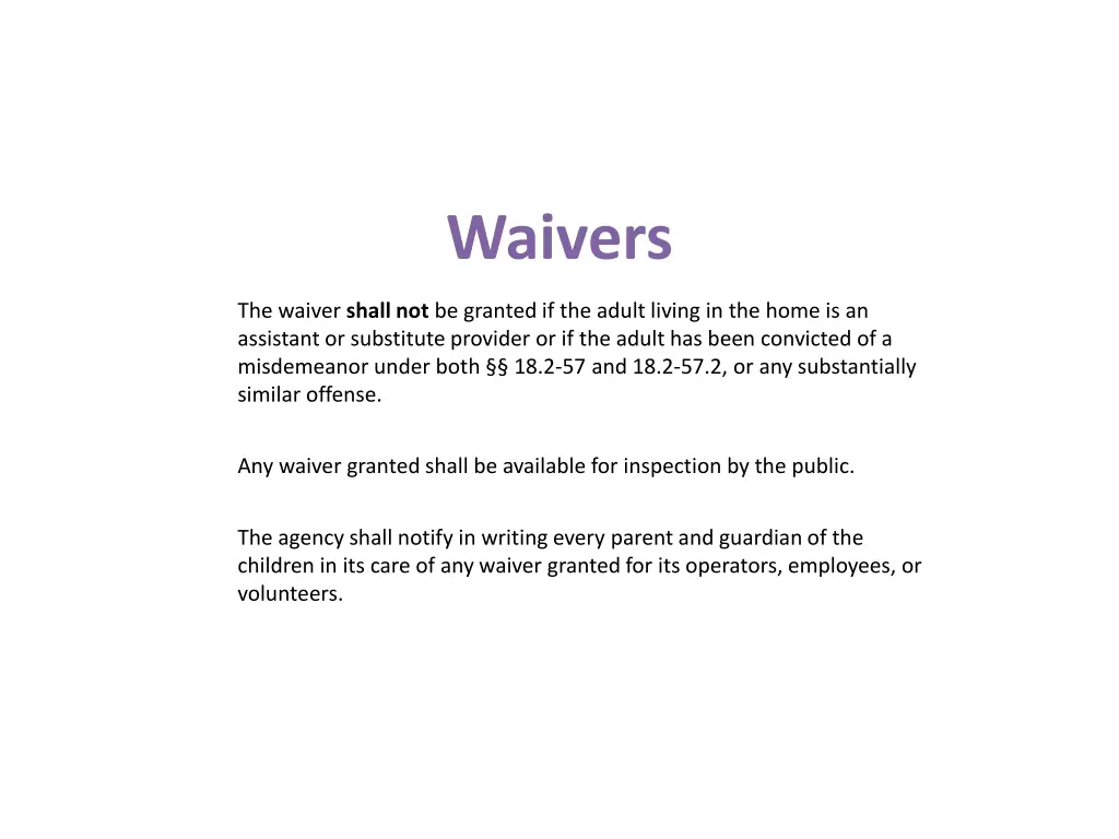 waivers 1