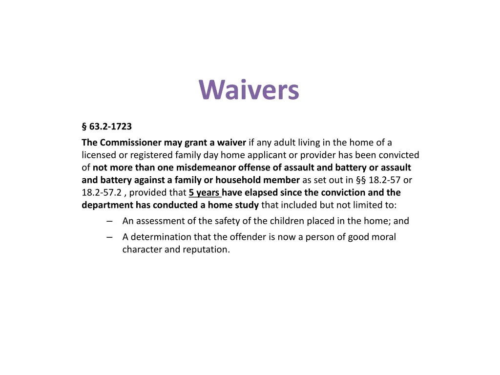 waivers