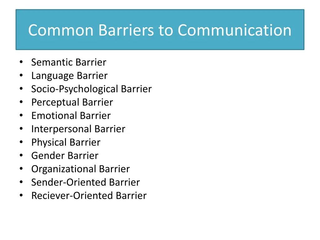 common barriers to communication