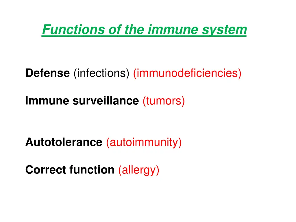 functions of the immune system