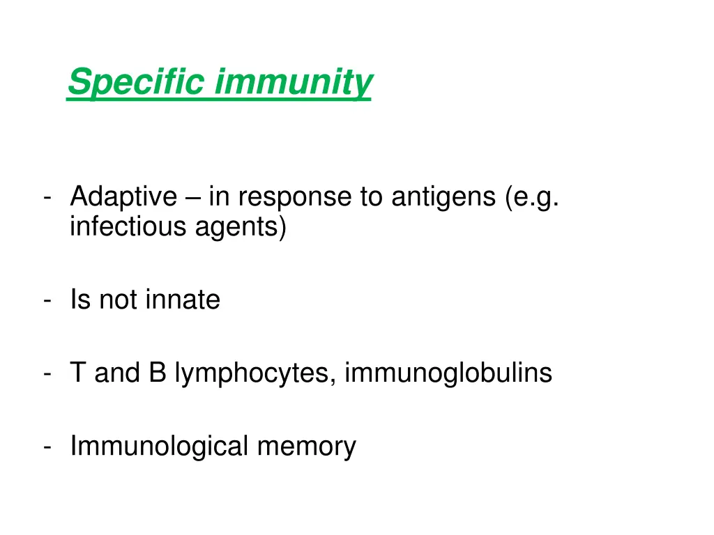 specific immunity