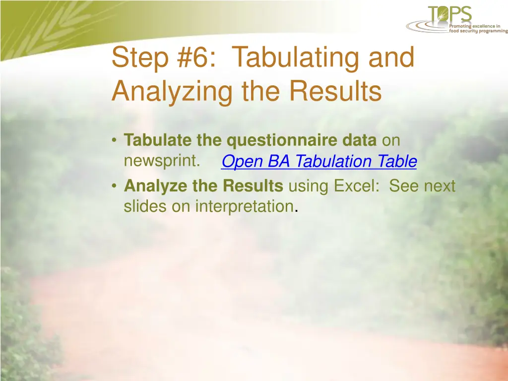 step 6 tabulating and analyzing the results