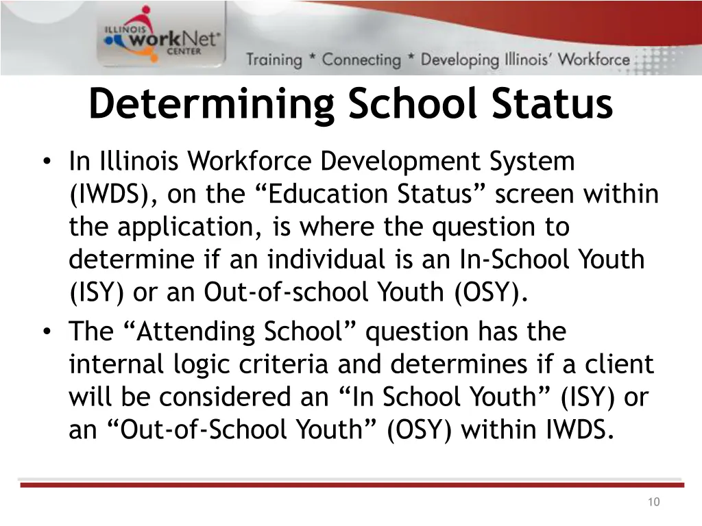 determining school status