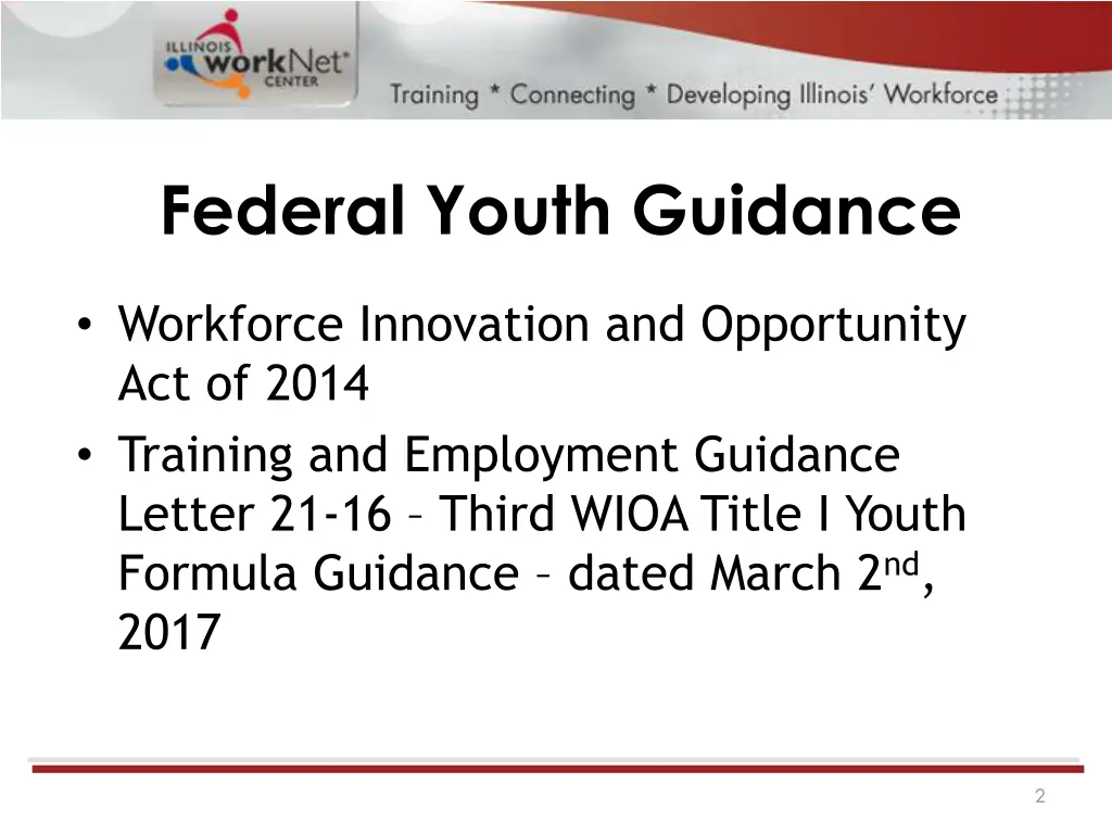 federal youth guidance