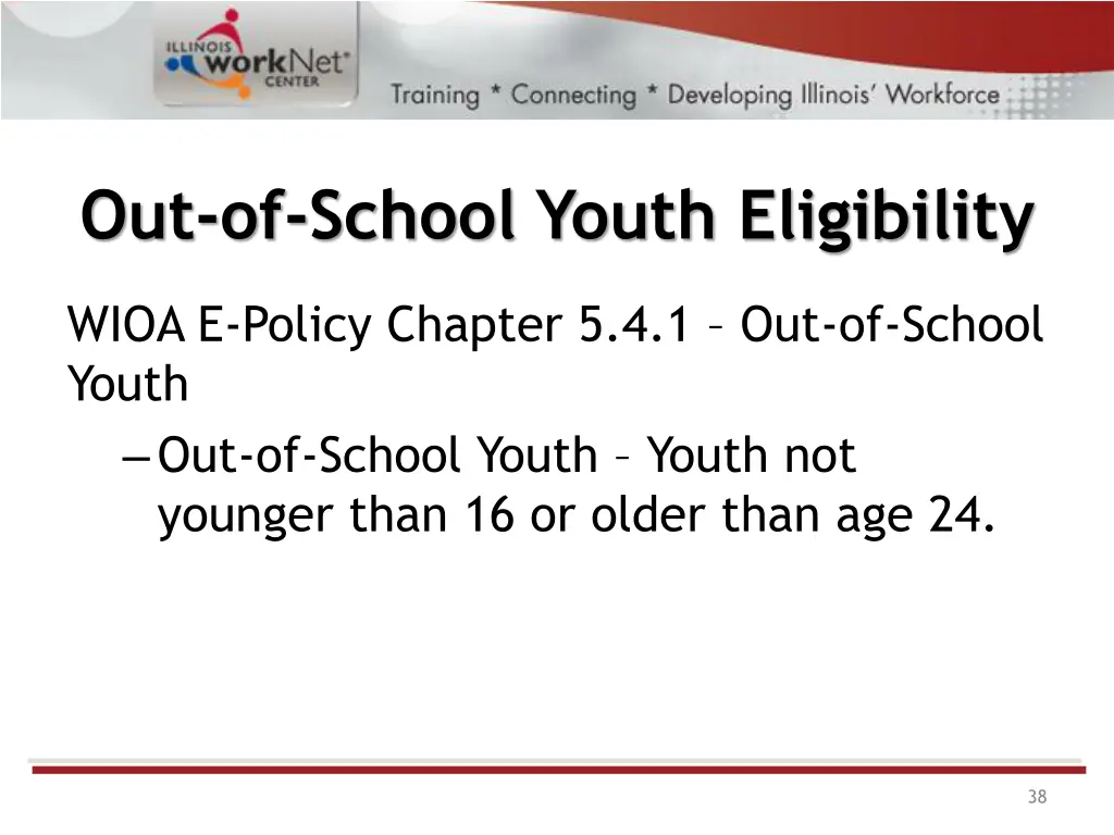 out of school youth eligibility