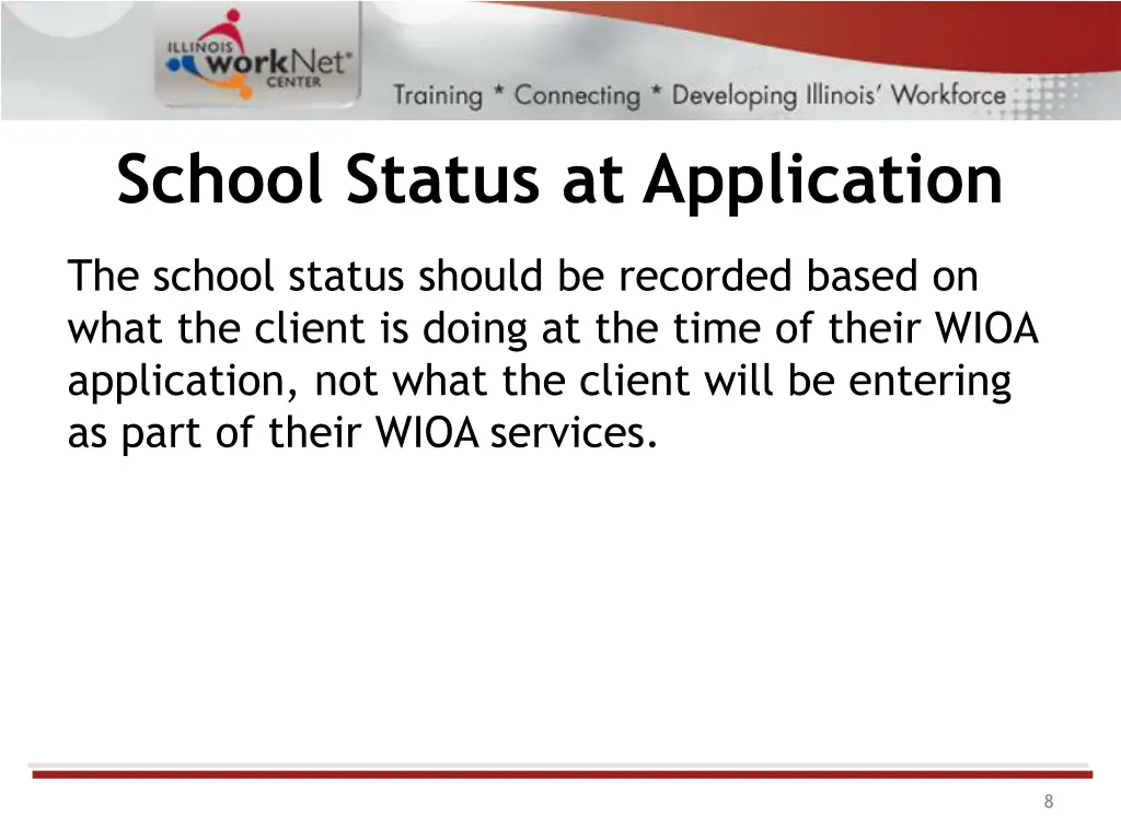 school status at application