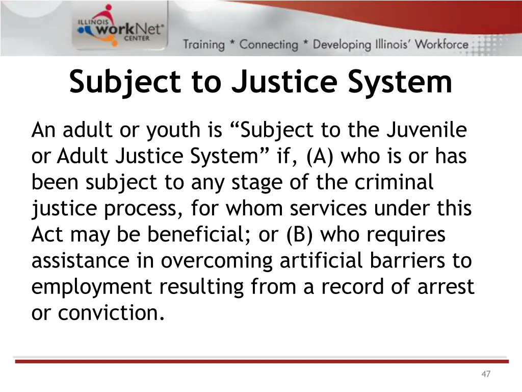 subject to justice system 1