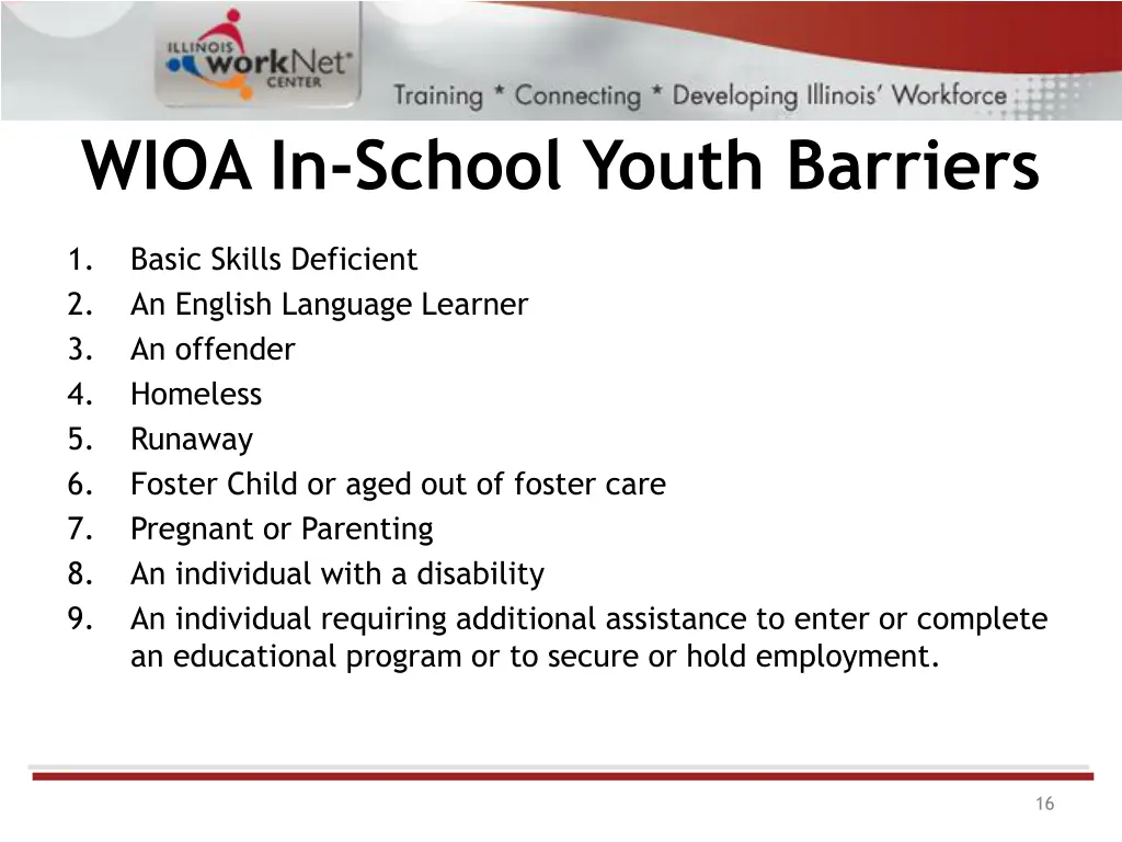 wioa in school youth barriers