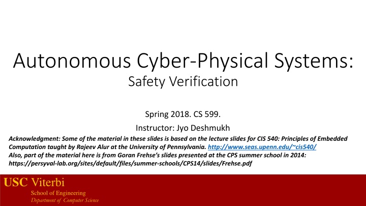 autonomous cyber physical systems safety