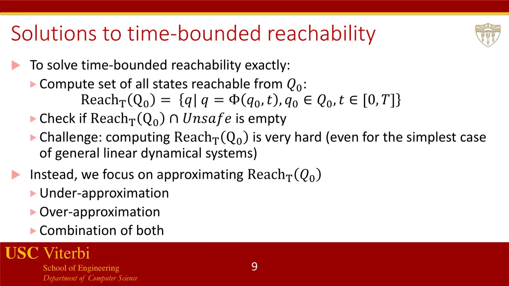 solutions to time bounded reachability