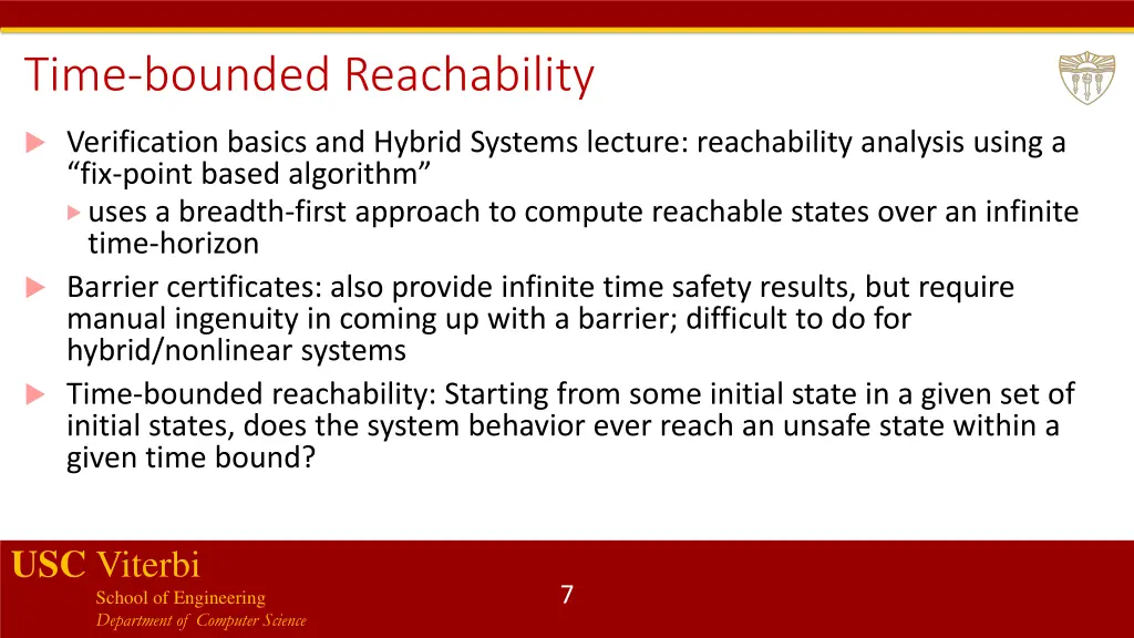 time bounded reachability