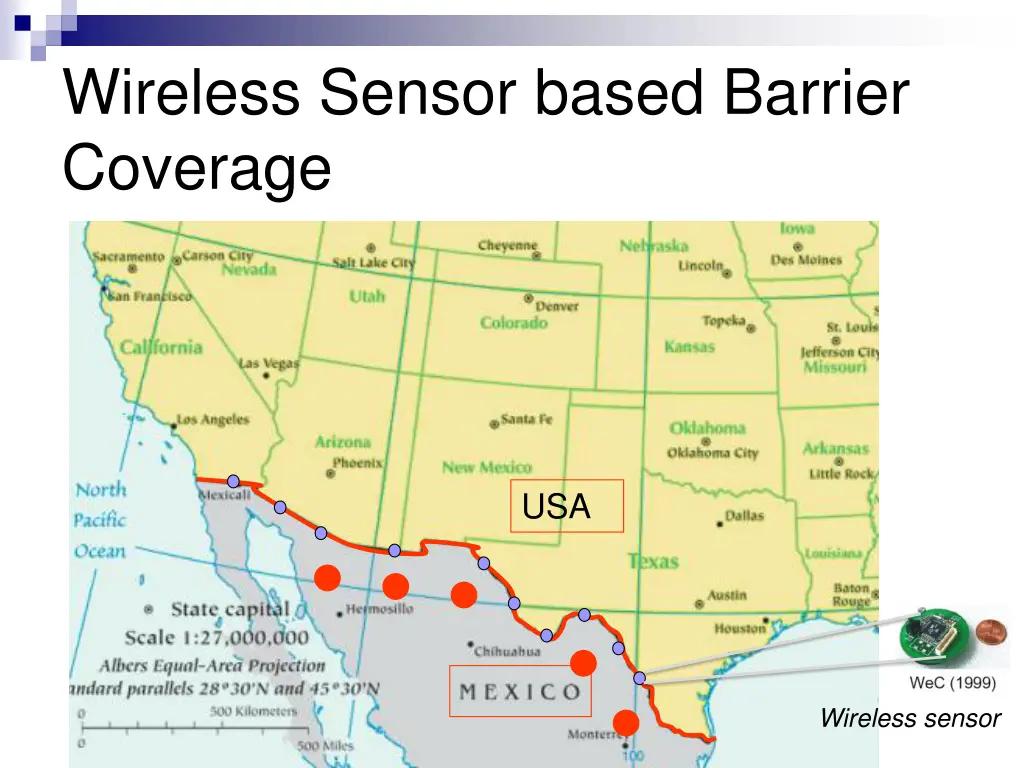 wireless sensor based barrier coverage