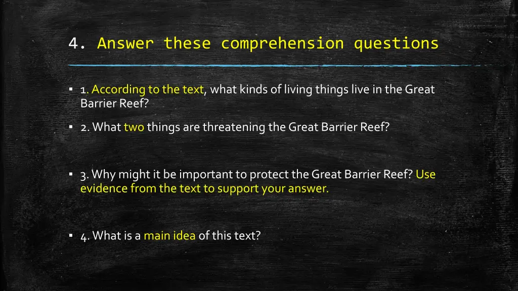 4 answer these comprehension questions