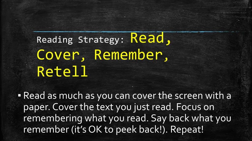 reading strategy read cover remember retell