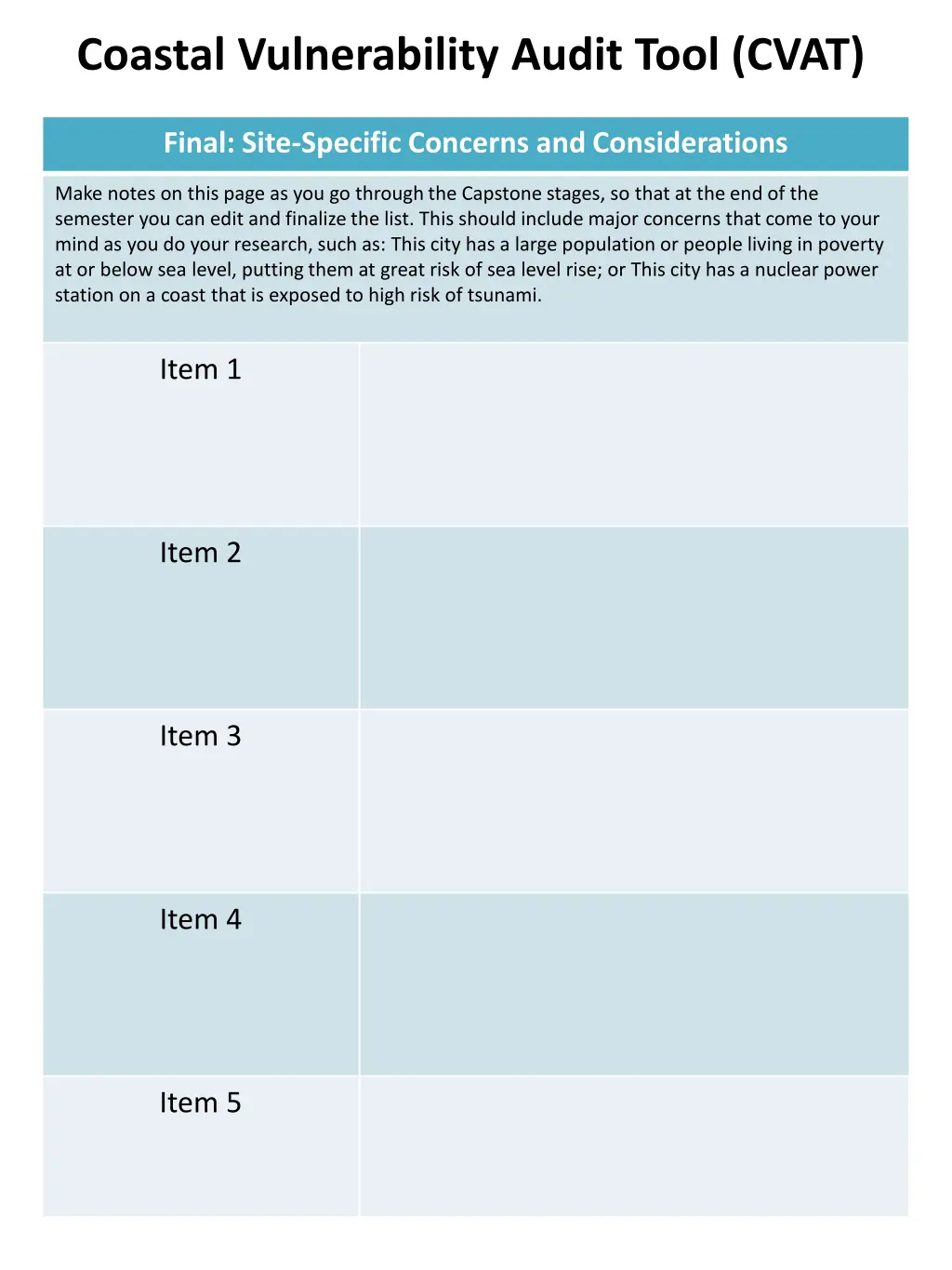 coastal vulnerability audit tool cvat 5