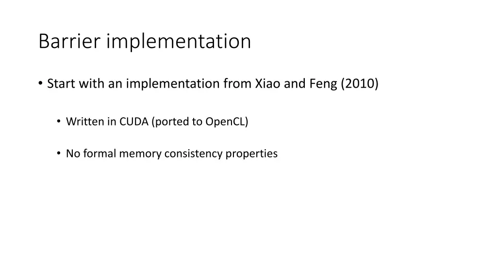 barrier implementation