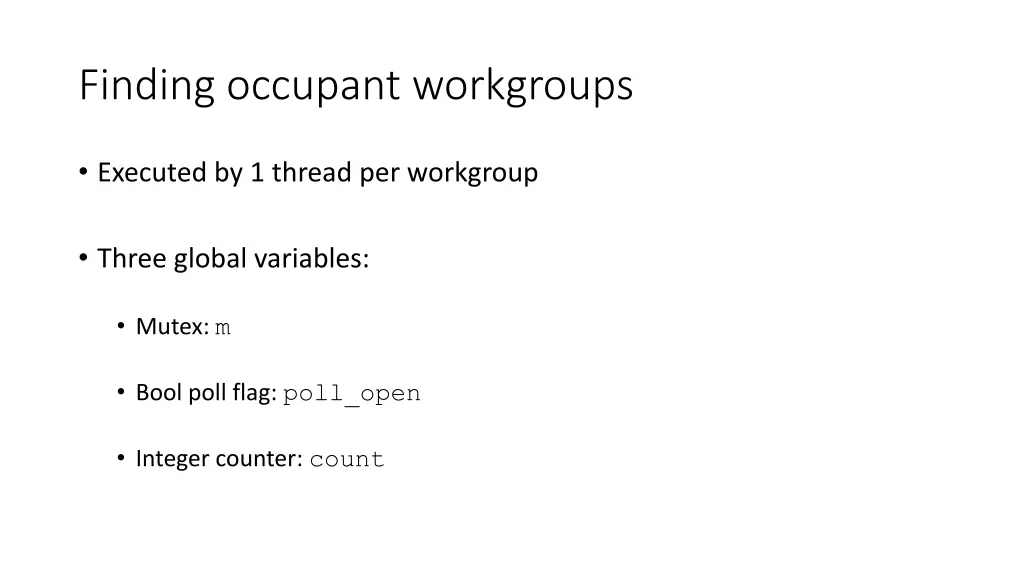 finding occupant workgroups 1