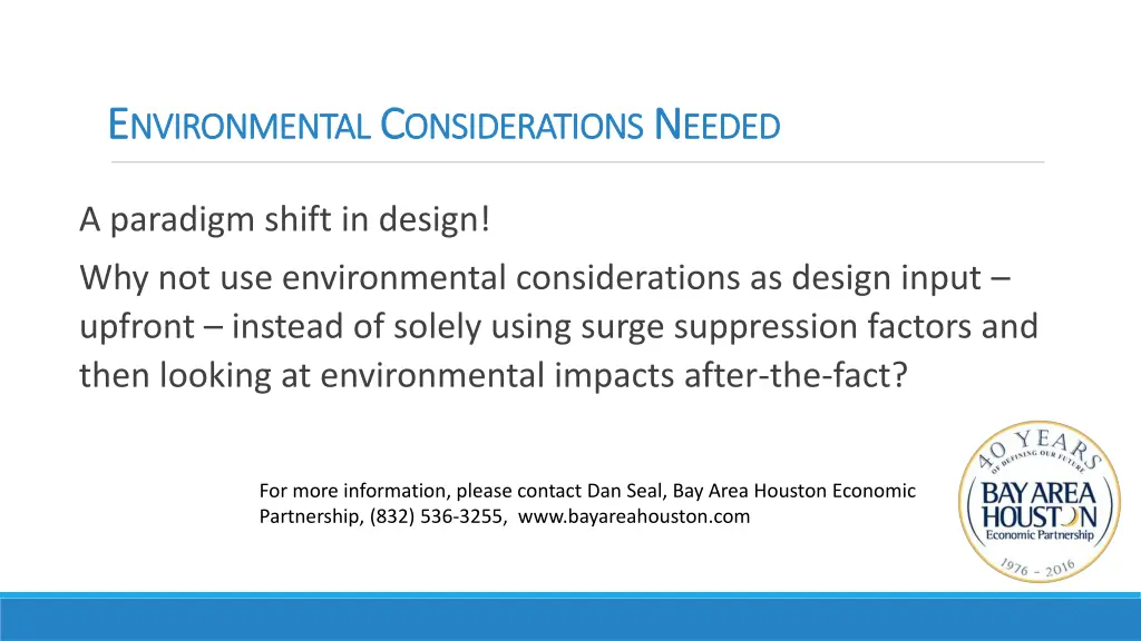 e e nvironmental nvironmental c c onsiderations