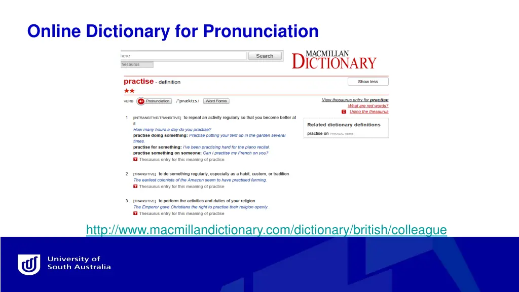 online dictionary for pronunciation