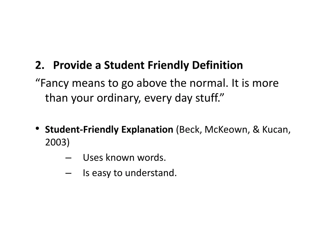 2 provide a student friendly definition fancy