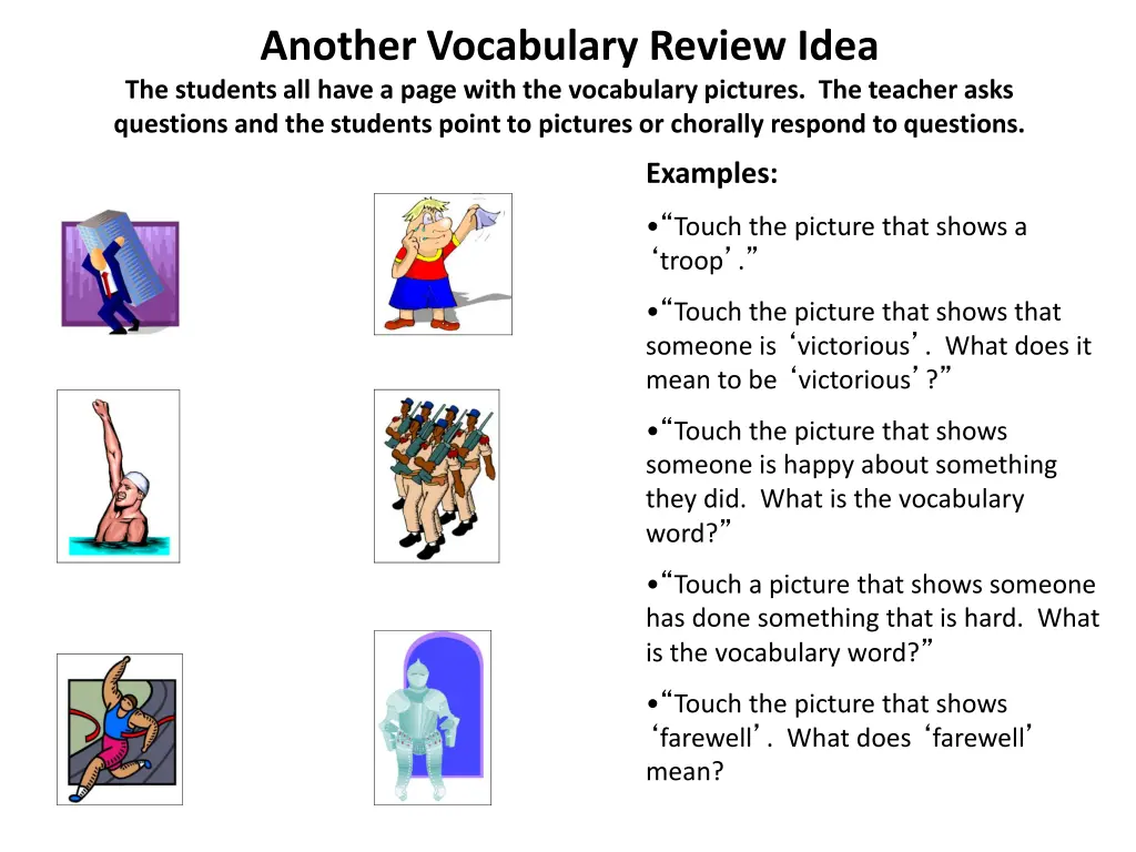 another vocabulary review idea the students