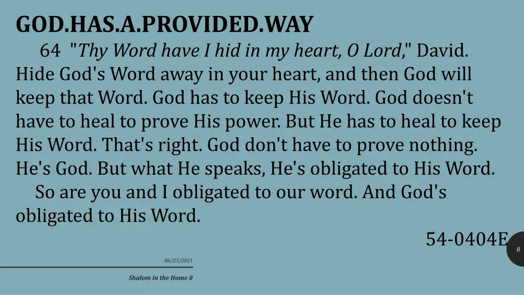 god has a provided way 64 thy word have