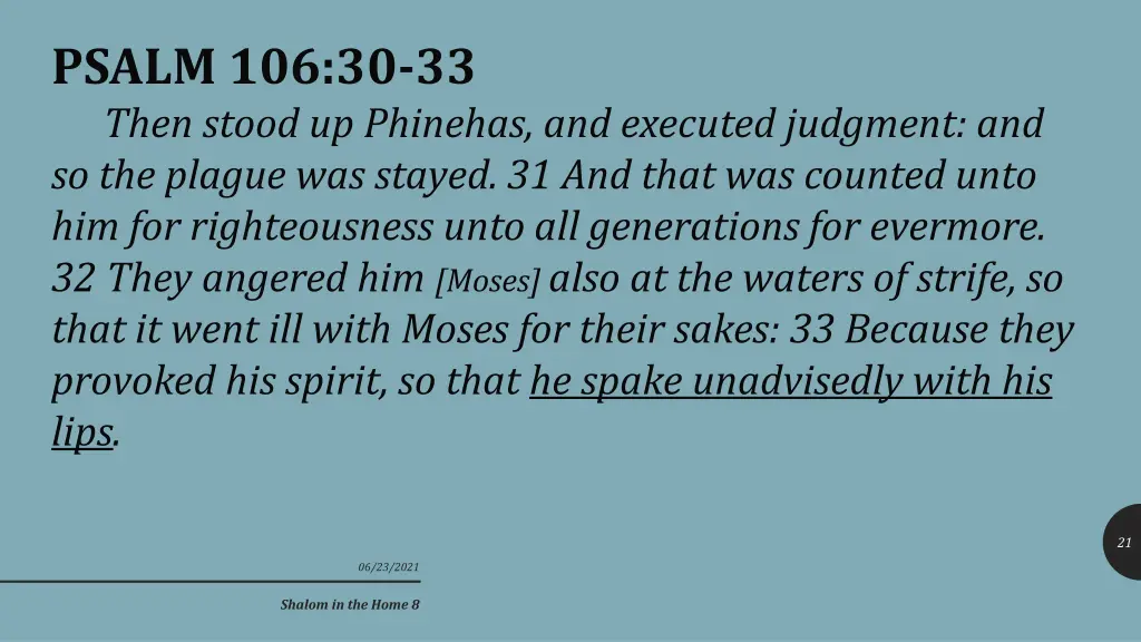 psalm 106 30 33 then stood up phinehas