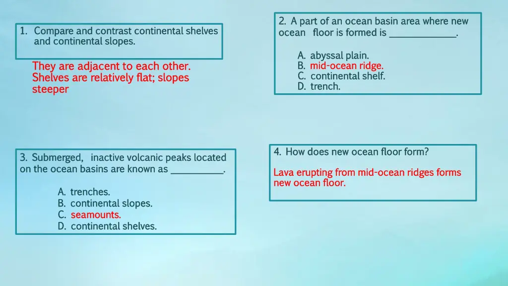 2 a part of an ocean basin area where