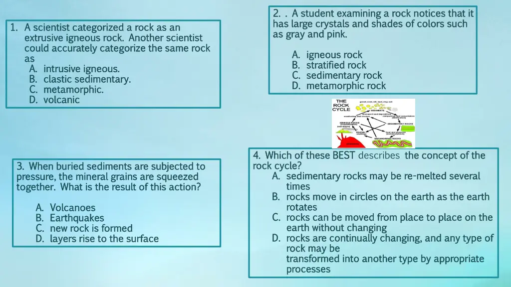 2 a student examining a rock notices that