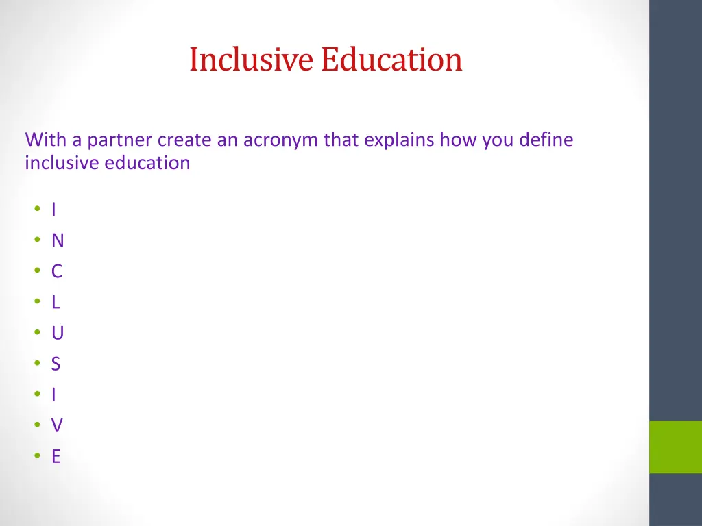 inclusive education