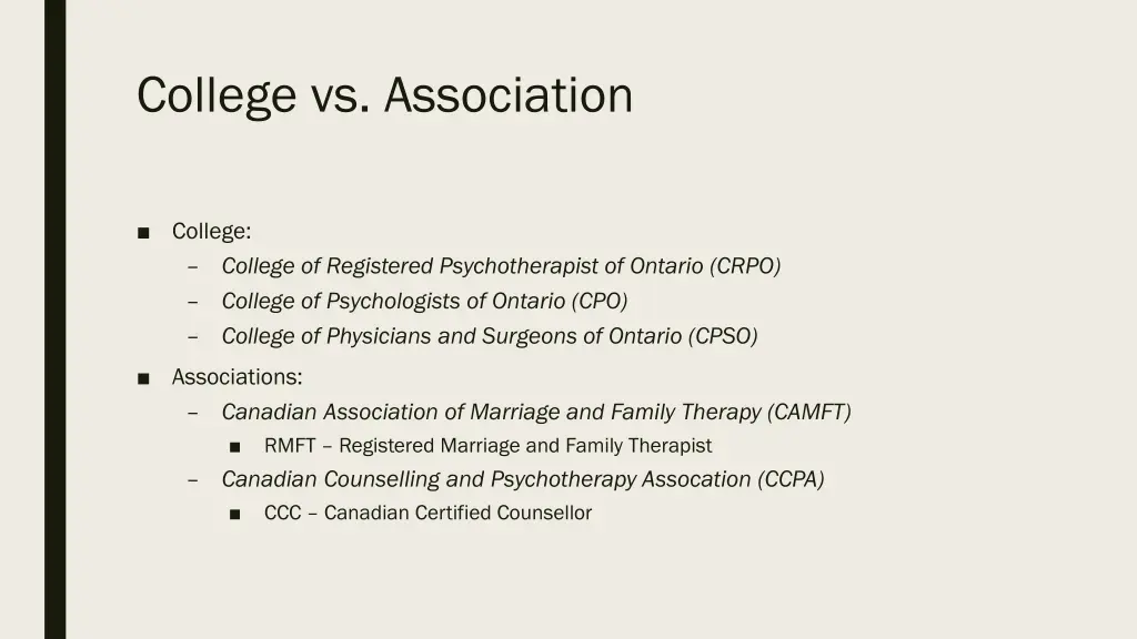 college vs association