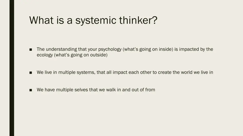 what is a systemic thinker