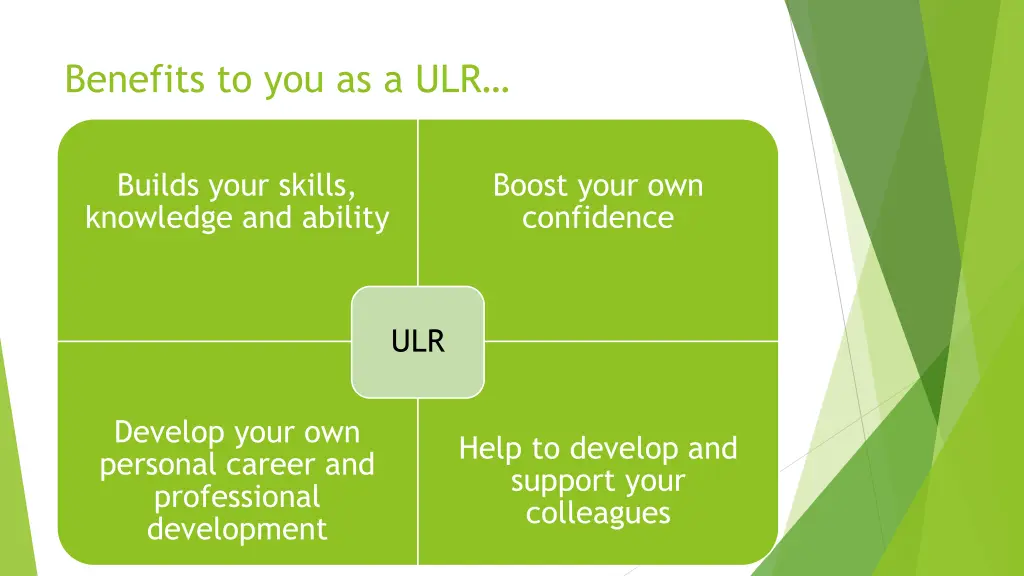 benefits to you as a ulr