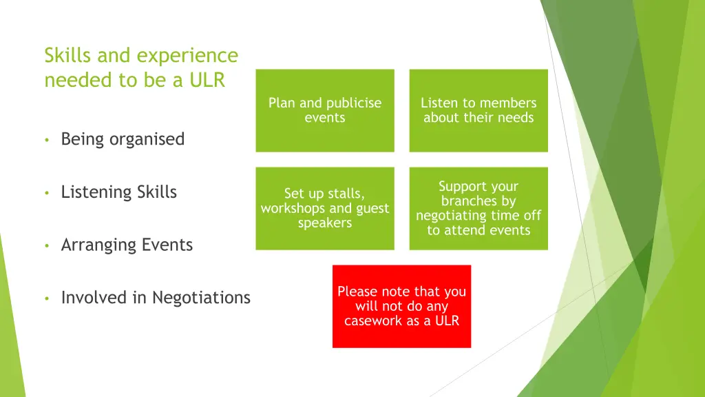 skills and experience needed to be a ulr