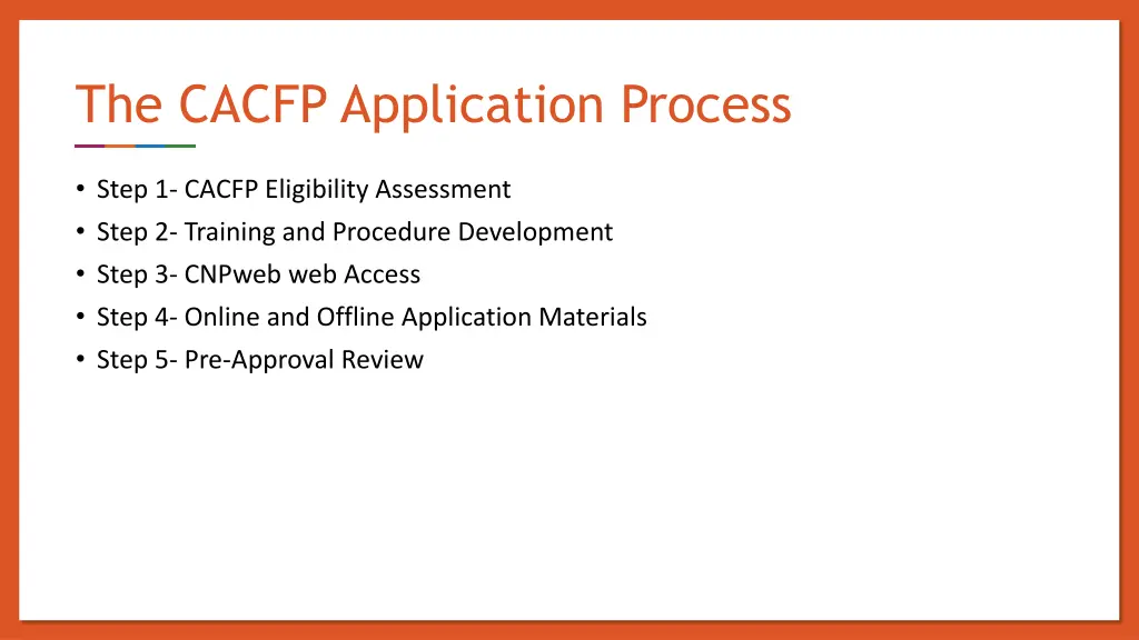 the cacfp application process