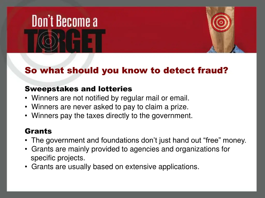 so what should you know to detect fraud