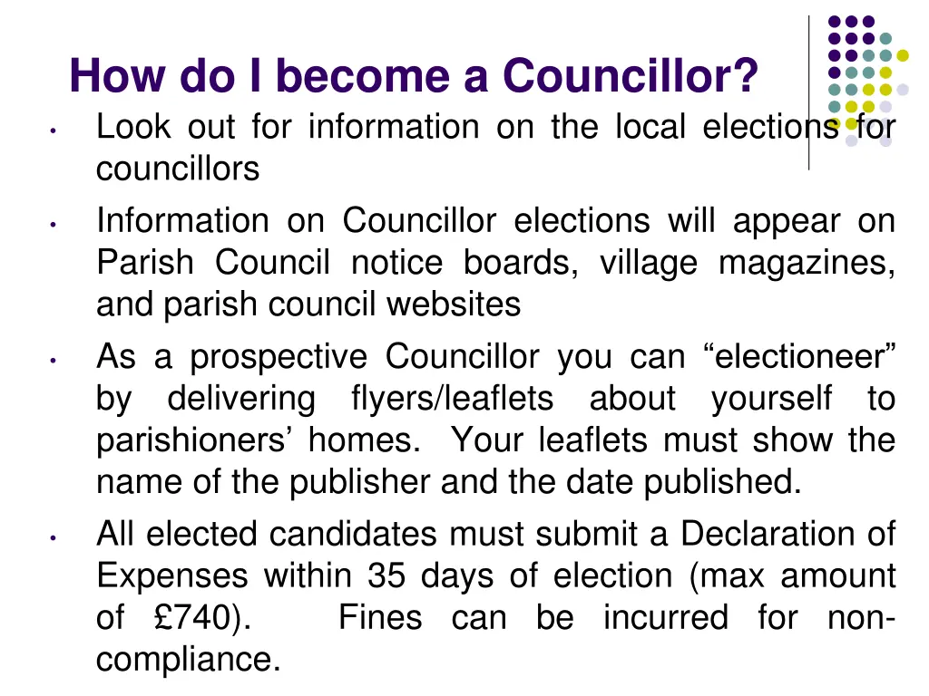 how do i become a councillor look