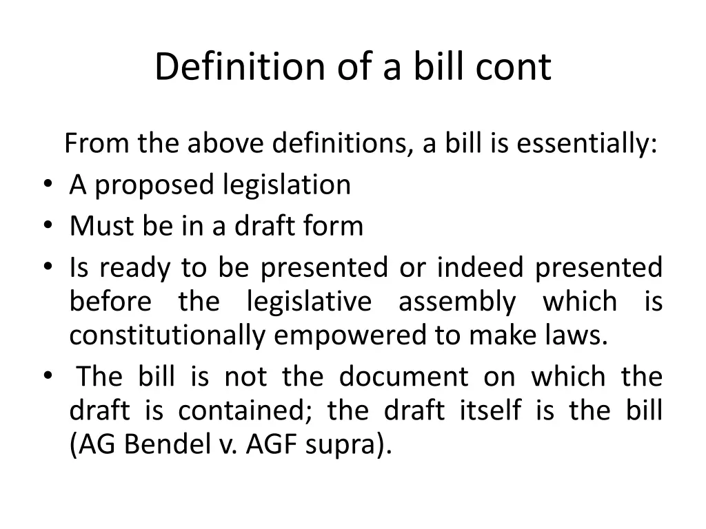 definition of a bill cont