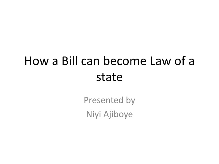 how a bill can become law of a state