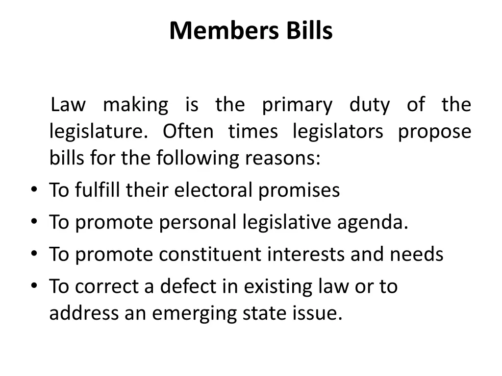 members bills