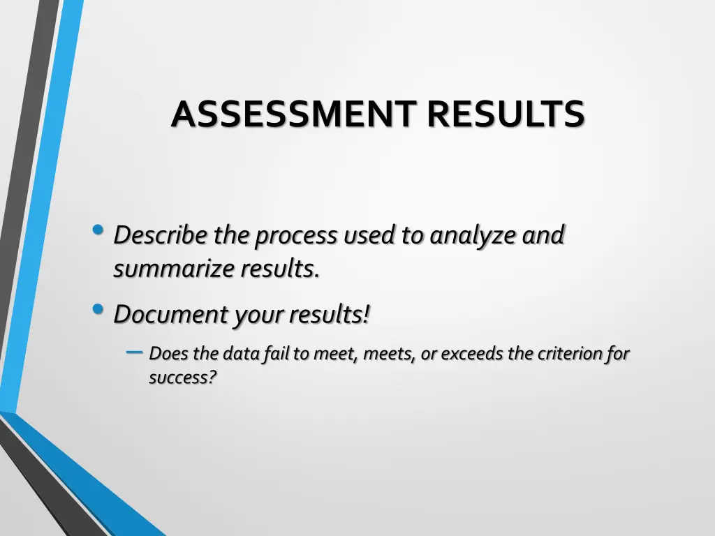 assessment results