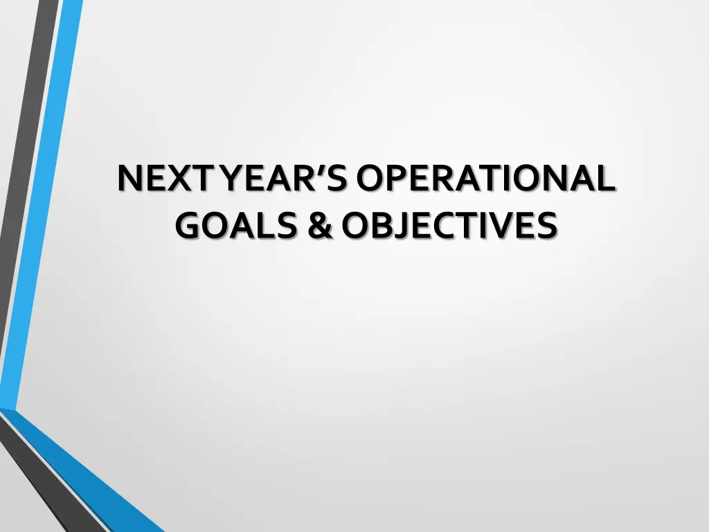 next year s operational goals objectives