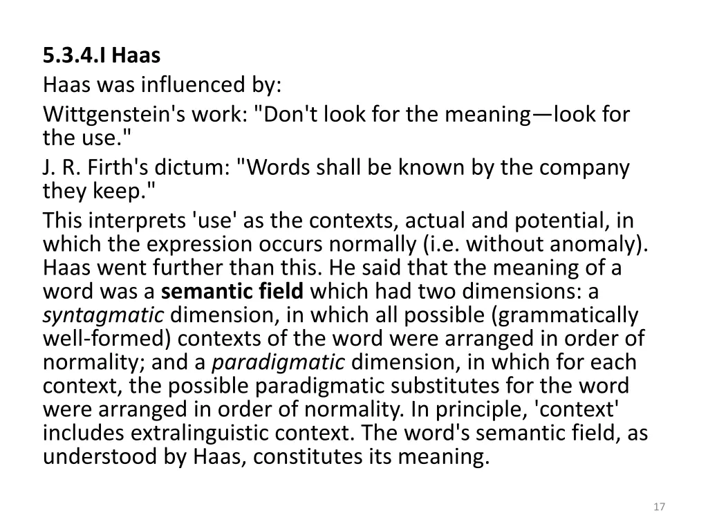 5 3 4 i haas haas was influenced by wittgenstein