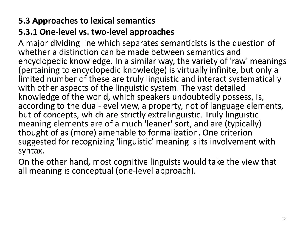 5 3 approaches to lexical semantics