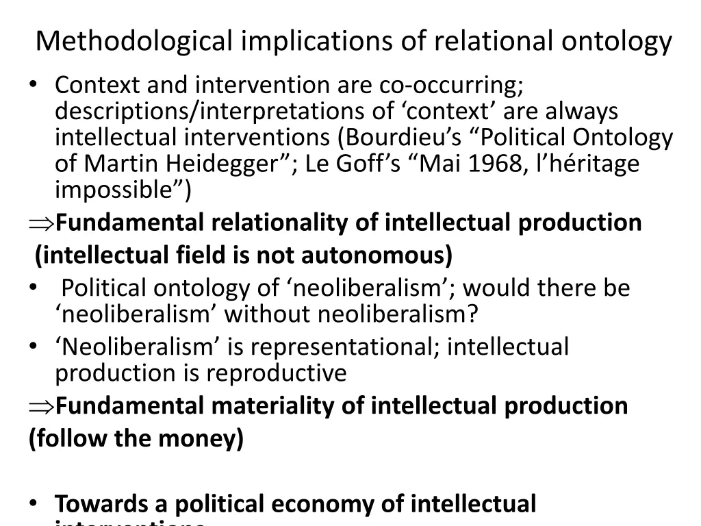 methodological implications of relational