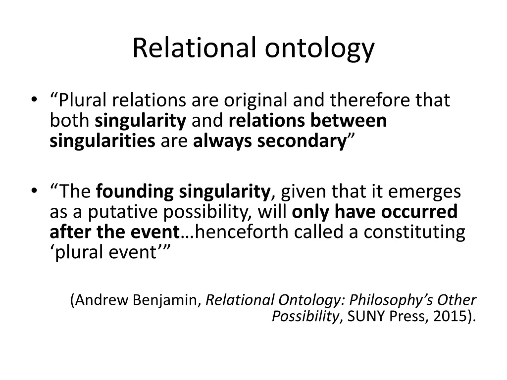 relational ontology