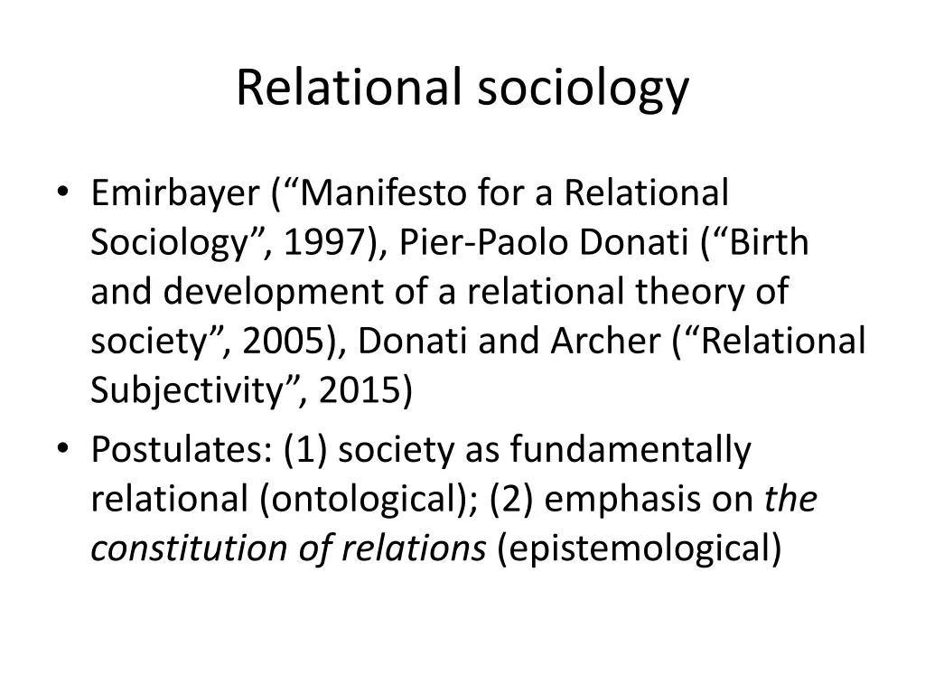 relational sociology